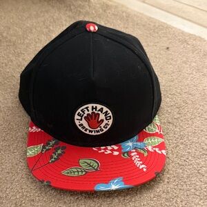 Left Hand Brewing Co. Black and Red Floral Cap